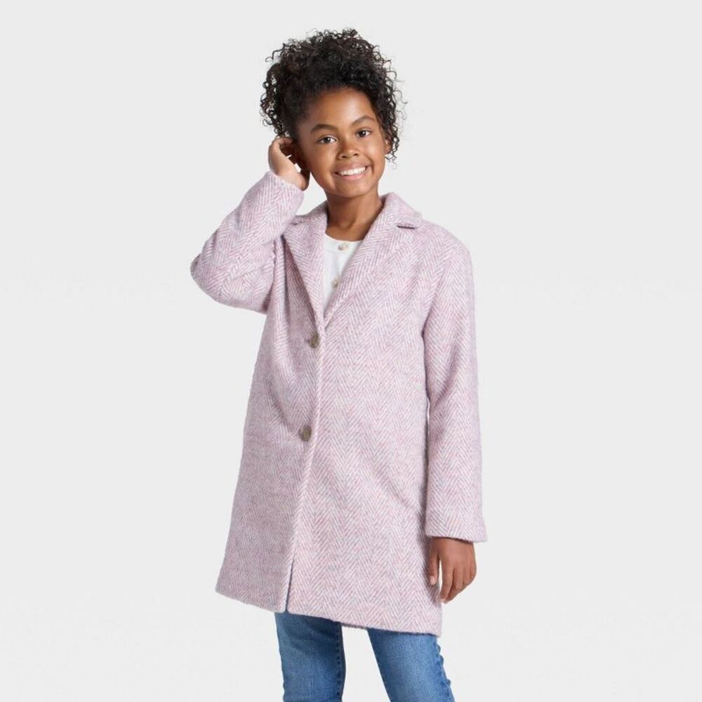 Girls' Faux Wool Jacket - Cat & Jack Mauve S